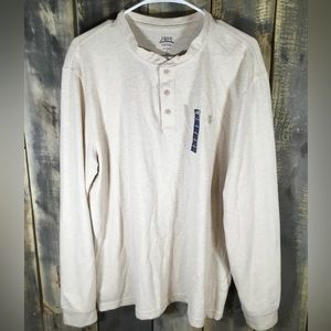 Izod Saltwater long sleeve henley shirt men’s L